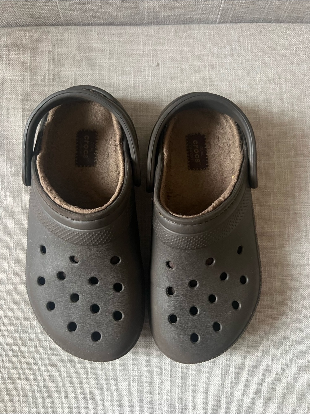 Crocs classic brown Lined Clogs, size 8,  casual, comfort, autumn wear outdoors